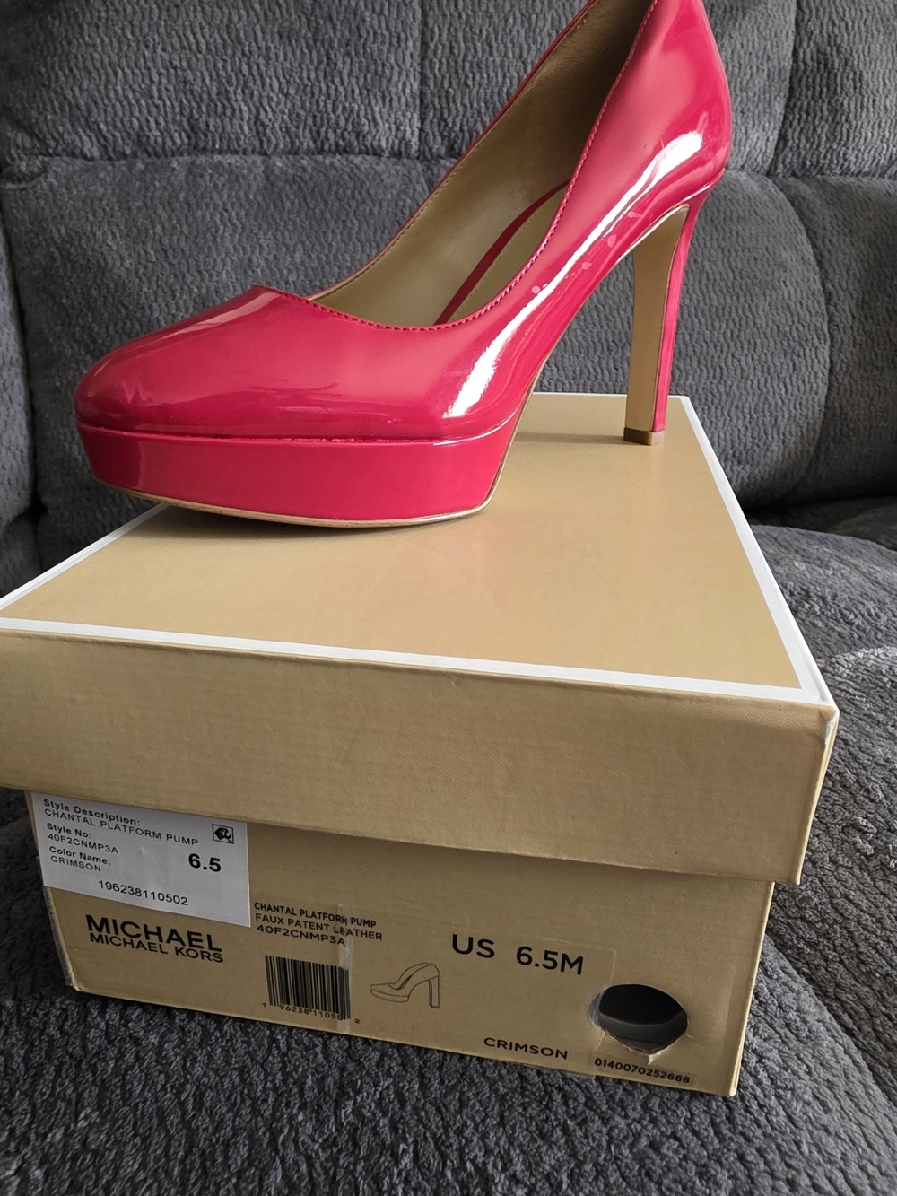 Michael Kors Crimson Red Patent Platform Pump